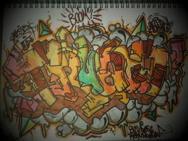 Graffiti Sketch - Photo by TruantTHD - graffiti, blackbook, tagging (2014)