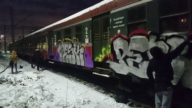 Graffiti Train - Photo by TrueGame - Raks, Wisk, Penak