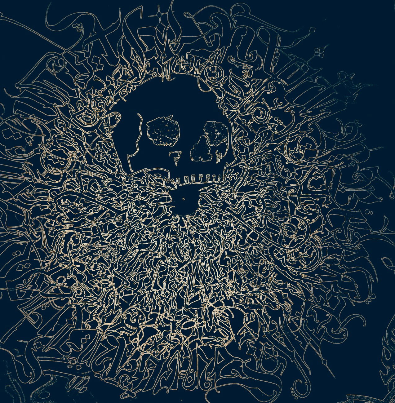 Graffiti Artwork - Photo by Tsavo - condensed, skull, calligraffiti