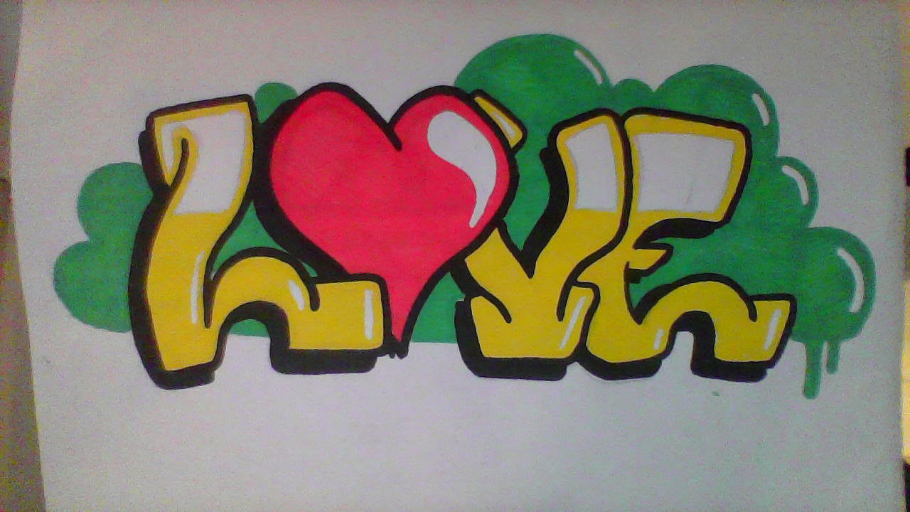 Graffiti Sketch in 2nd Municipal Community of Thessaloniki - Photo by Tsk - love (2015)