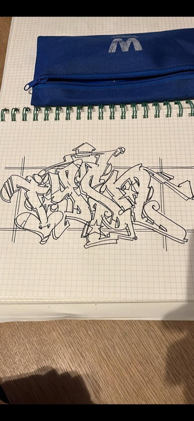 Graffiti Sketch in Berlin - Photo by Tysn - tysn666, skur, frs (2026)