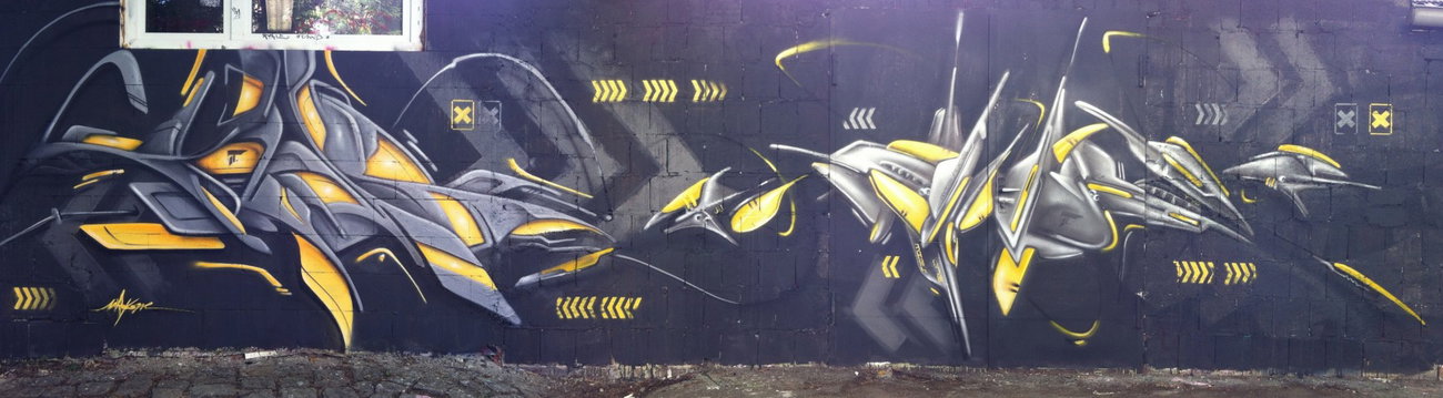 Graffiti Wall in potsdam - Photo by UROKone - urok, tums, smut (2012)