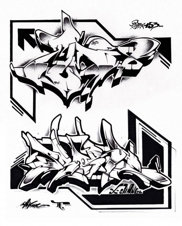 Graffiti Sketch in Potsdam - Photo by UROKone - Urok, tums, smut (2012)