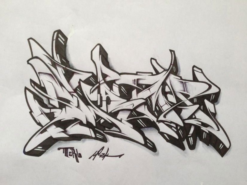Graffiti Sketch in Potsdam - Photo by UROKone - Urok, tums, smut (2013)