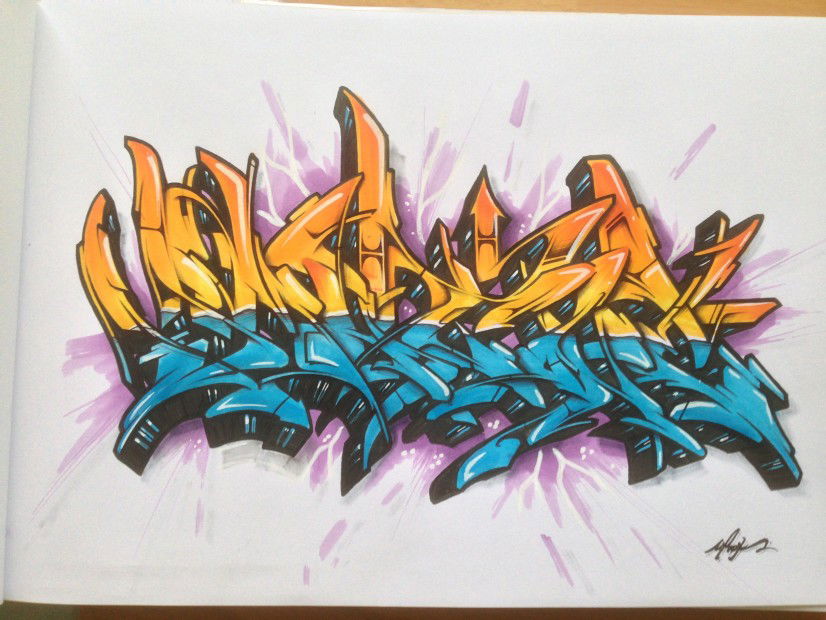 Graffiti Sketch in Potsdam - Photo by UROKone - Urok, tums, smut (2013)