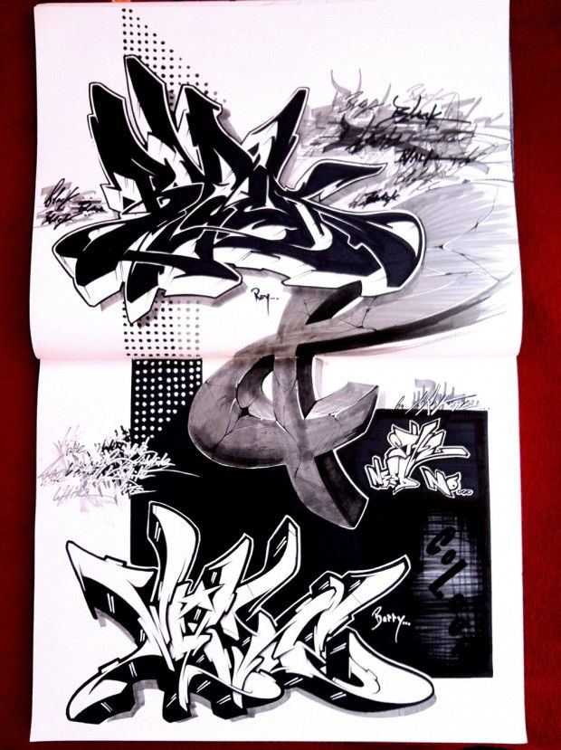 Graffiti Sketch in Potsdam - Photo by UROKone - Urok, tums, smut (2012)