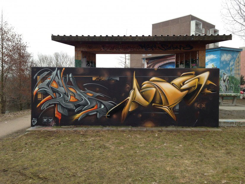 Graffiti Wall in Potsdam - Photo by UROKone - Urok, smut, tums (2012)