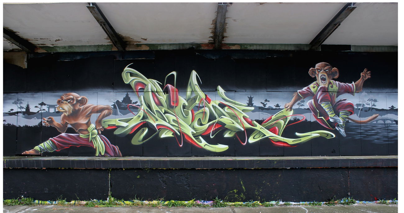 Graffiti Wall in Magdeburg - Photo by UROKone (2016)