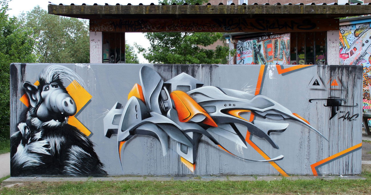 Graffiti Wall in Potsdam germany - Photo by UROKone - urok, smut, smat (2015)
