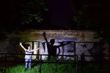 Graffiti Wall in Pryluky - Photo by Under - night (2013)