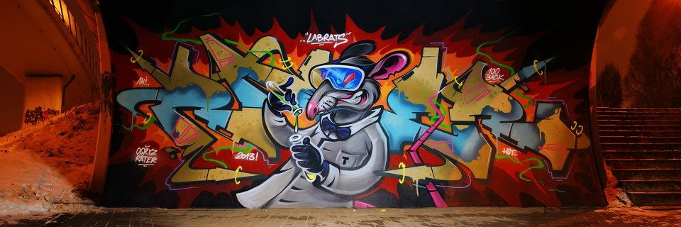 Graffiti Wall in Warsaw - Photo by Unicats - ogryz, rater, unicats (2013)
