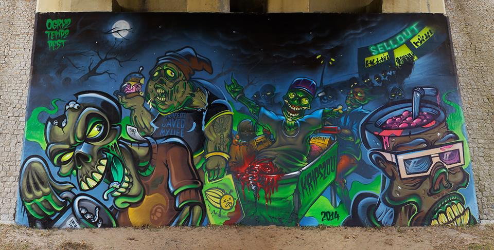 Graffiti Wall in Siemiatycze - Photo by Unicats - unicats, tempz, ogryz (2014)