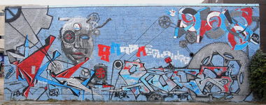 Graffiti Wall in Magdeburg - Photo by Unschuldsbeweis - allezusammen, biergabsauch, undwurscht (2012)