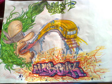 Graffiti Sketch - Photo by User28 - MRB, QUK, edrichy (2013)