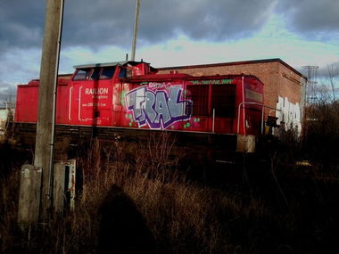 Graffiti Train in Ukraine - Photo by User28 - TRAL, QUK, DUA (2011)