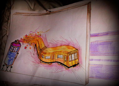 Graffiti Sketch - Photo by User28 - MRB, QUK, KAR (2013)