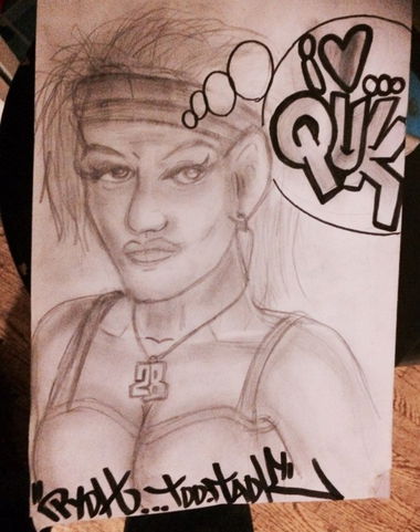 Graffiti Sketch in Berlin - Photo by User28 - Pioh, taok, quk (2015)