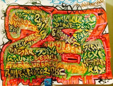 Graffiti Sketch in Berlin - Photo by User28 - 28, allstars (2015)