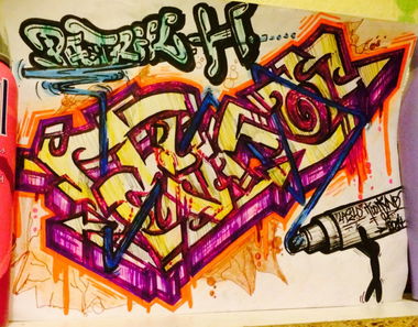 Graffiti Sketch in Berlin - Photo by User28 - Tyno, QUK, laslo (2014)
