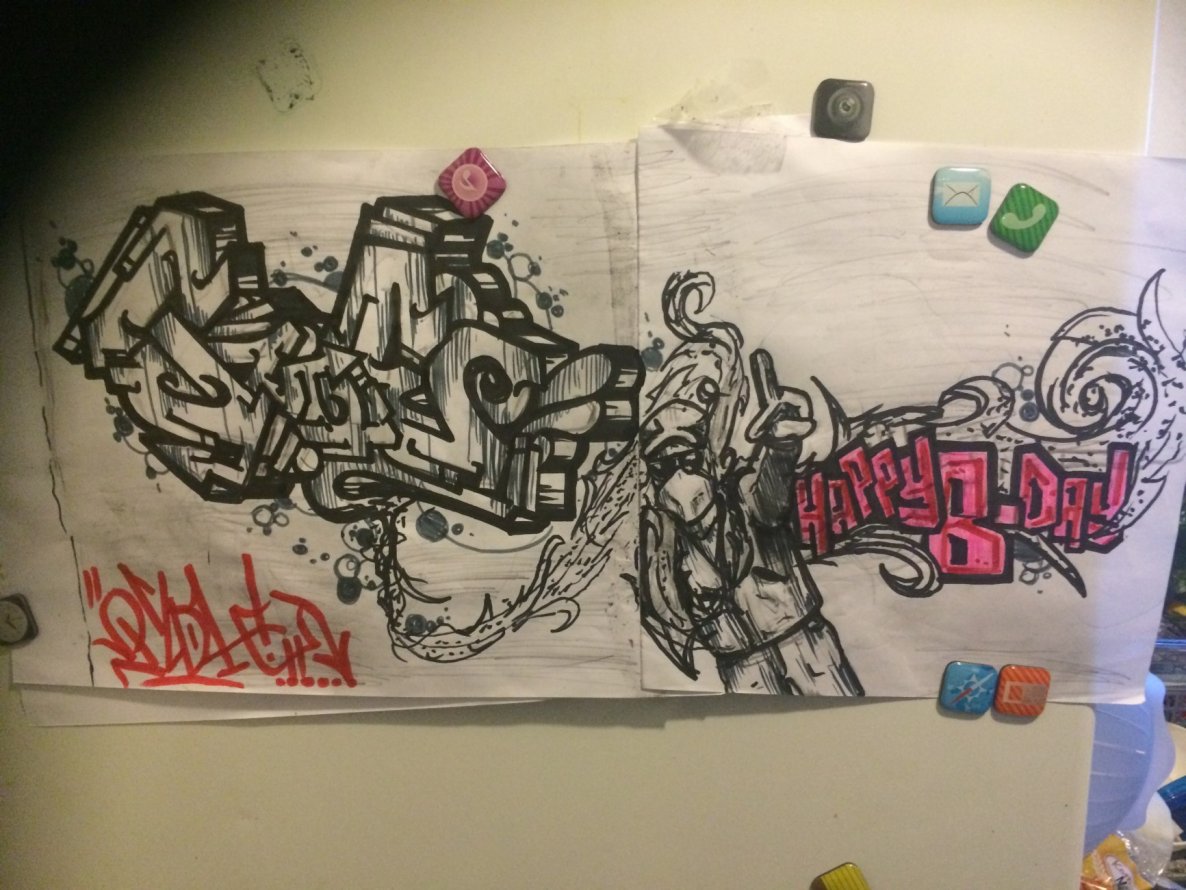 Graffiti Sketch in Berlin - Photo by User28 - Pioh, Floe (2015)