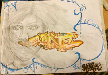 Graffiti Sketch - Photo by User28 - Pioh, Mine (2016)