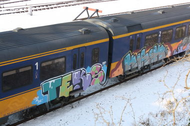 Graffiti Train in Groningen - Photo by Vandal - Teks, Kosak (2012)