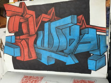 Graffiti Sketch in Shepparton - Photo by Verno