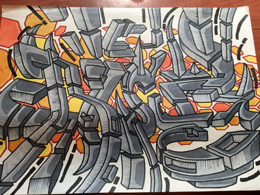 Graffiti Sketch in Shepparton - Photo by Verno (2017)