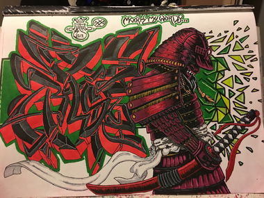 Graffiti Sketch in Shepparton - Photo by Verno (2017)