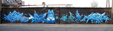 Graffiti Wall in Leszno - Photo by VielOne - graffiti, blue, szczecin (2016)