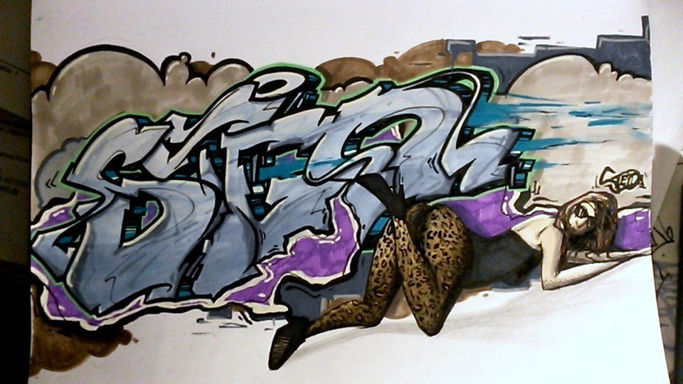 Graffiti Sketch - Photo by Vilsaa - steo