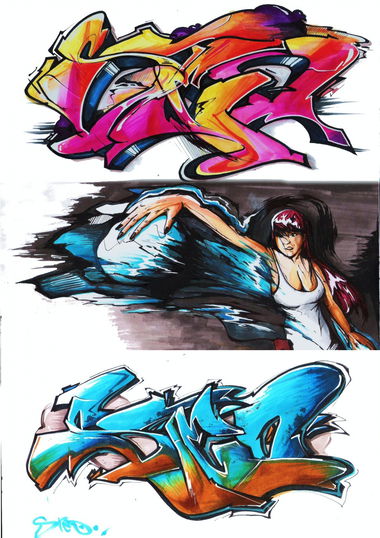 Graffiti Sketch - Photo by Vilsaa - sketch, weib, girl