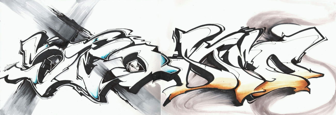 Graffiti Sketch - Photo by Vilsaa - sw, sketch, blackbook