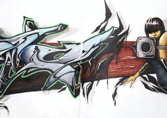 Graffiti Sketch - Photo by Vilsaa - knarre, shot, steo