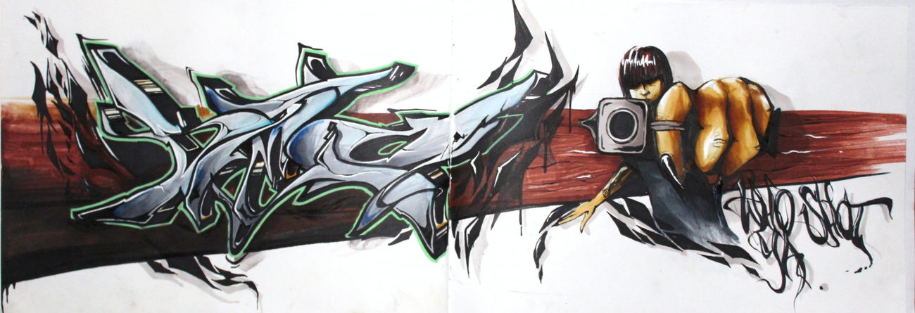 Graffiti Sketch - Photo by Vilsaa - knarre, shot, steo