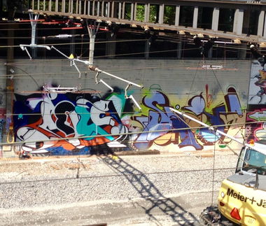 Graffiti Wall in Basel - Photo by Vinc13 - Jers, Smash137, Linepiece