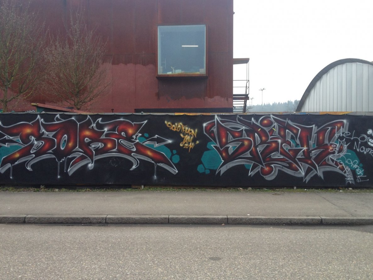 Graffiti Wall in Solothurn - Photo by Vinc13 - Sore92, Srek, Lörrach