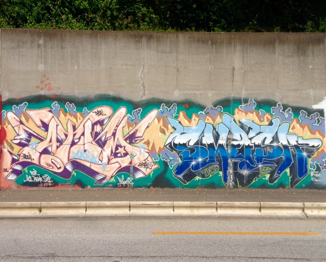 Graffiti Wall in Basel - Photo by Vinc13 - Atom, Smash137, Basel