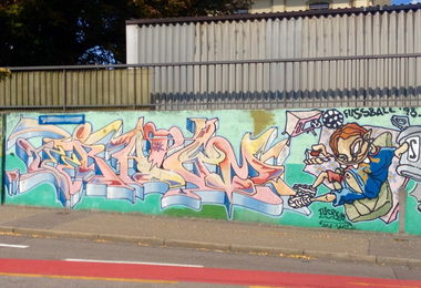 Graffiti Wall in Basel - Photo by Vinc13 - Raym, TUC, TWS (1998)