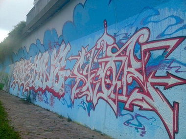 Graffiti Wall in Freiburg - Photo by Vinc13 - Pone, Shok, Freiburg (2012)