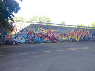 Graffiti Wall in Basel - Photo by Vinc13 - Posk, Jeru, Basel