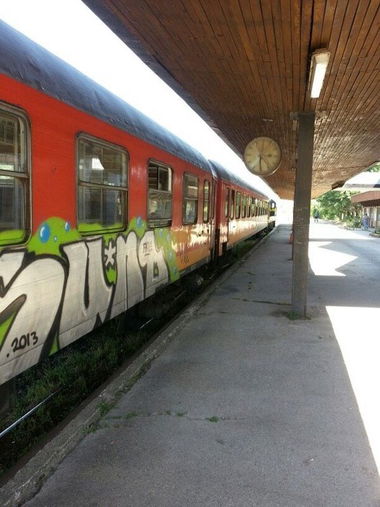 Graffiti Train in Macedonia - Photo by Vinc13 - Atmosphere, Train, Station