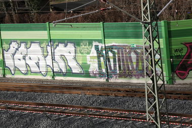 Graffiti Wall in Leipzig - Photo by VincentVega - Femik, org, komox (2013)