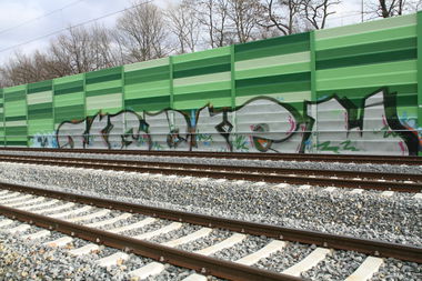 Graffiti Bombing in Leipzig - Photo by VincentVega - org, crew, mies (2013)