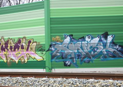 Graffiti Wall in Leipzig - Photo by VincentVega - Amisk, PEG, SL
