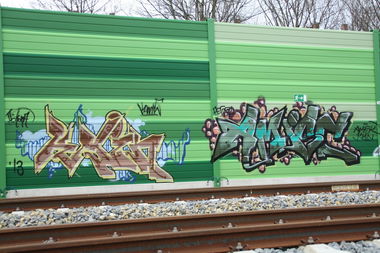 Graffiti Wall in Leipzig - Photo by VincentVega - kmin, amisk, amisc (2013)