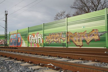 Graffiti Bombing in Leipzig - Photo by VincentVega - Csd, Frak, Amisk (2013)