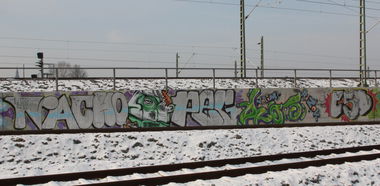 Graffiti Bombing in Leipzig - Photo by VincentVega - Nacho, Peg, bros (2012)