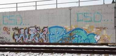 Graffiti Wall in Leipzig - Photo by VincentVega - Org, Alex, EMN