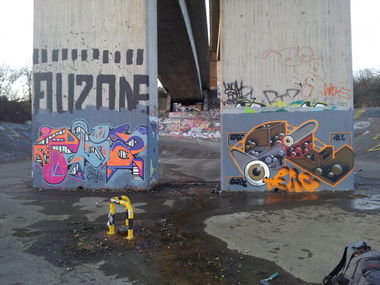 Graffiti Wall in Hamburg - Photo by VollePulle - optik, eac, eigba (2014)